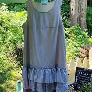 Misslook Gray Sleeveless Ruffle Hem Dress | Loose Midi Dress 3X